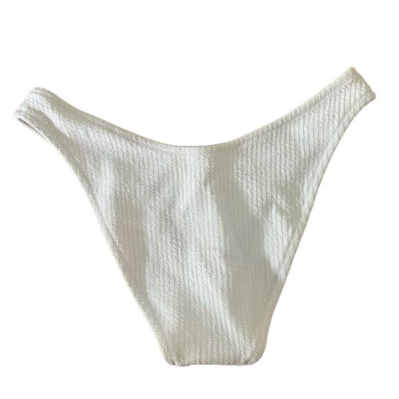 NWT J. Crew Textured High Rise Cheeky Bikini Swim Bottom Lined L White #2803 - Picture 5 of 12